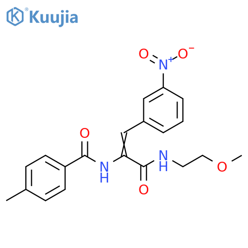(2E)-N-(2-methoxyethyl)-2-(4-methylphenyl)formamido-3-(3-nitrophenyl)prop-2-enamide structure