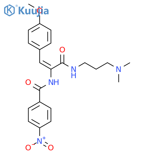 (2E)-N-3-(dimethylamino)propyl-3-(4-methoxyphenyl)-2-(4-nitrophenyl)formamidoprop-2-enamide structure
