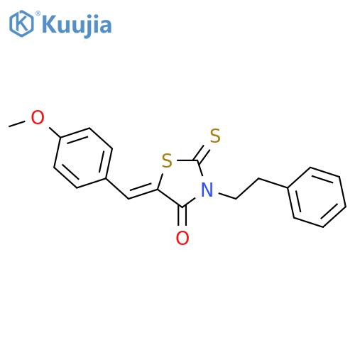 (5Z)-5-(4-methoxyphenyl)methylidene-3-(2-phenylethyl)-2-sulfanylidene-1,3-thiazolidin-4-one structure