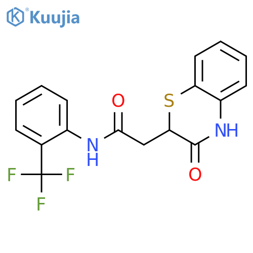 2-(3-oxo-3,4-dihydro-2H-1,4-benzothiazin-2-yl)-N-2-(trifluoromethyl)phenylacetamide structure