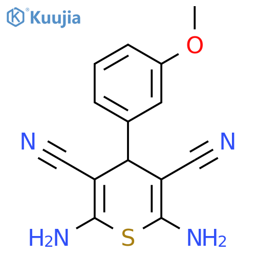 2,6-Diamino-4-(3-methoxyphenyl)-4H-thiopyran-3,5-dicarbonitrile structure