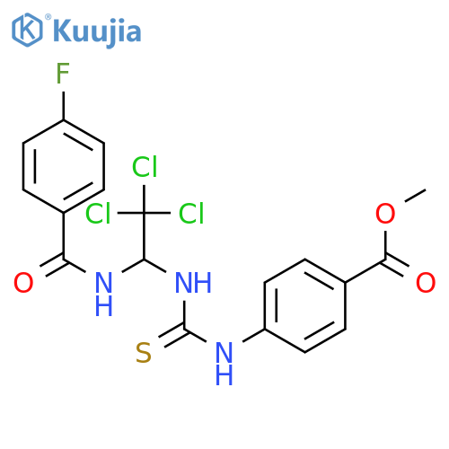 Methyl 4-(3-(2,2,2-trichloro-1-(4-fluorobenzamido)ethyl)thioureido)benzoate structure
