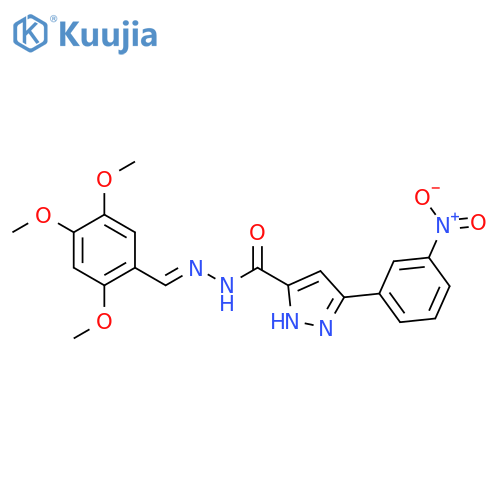 <br>(E)-3-(3-nitrophenyl)-N'-(2,4,5-trimethoxybenzylidene)-1H-pyrazole-5-carboh ydrazide structure
