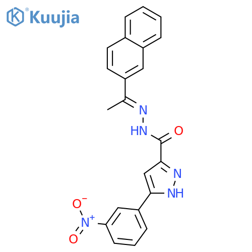 <br>5-(3-Nitro-phenyl)-2H-pyrazole-3-carboxylic acid (1-naphthalen-2-yl-ethylid ene)-hydrazide structure