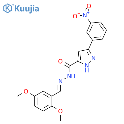 <br>(E)-N'-(2,5-dimethoxybenzylidene)-3-(3-nitrophenyl)-1H-pyrazole-5-carbohydr azide structure
