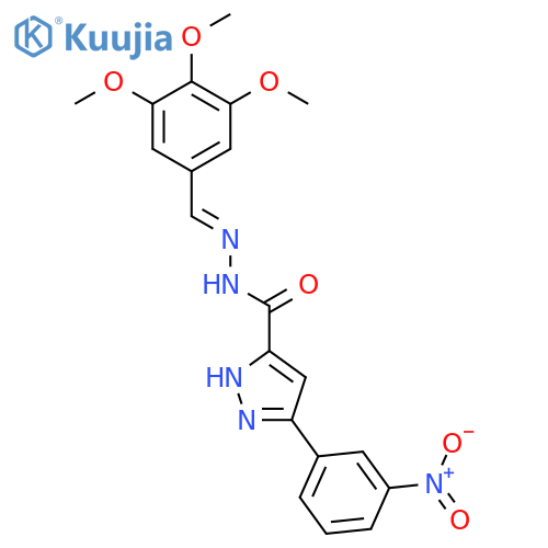 <br>(E)-3-(3-nitrophenyl)-N'-(3,4,5-trimethoxybenzylidene)-1H-pyrazole-5-carboh ydrazide structure