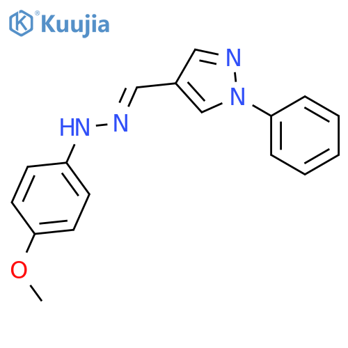 1H-Pyrazole-4-carboxaldehyde, 1-phenyl-, (4-methoxyphenyl)hydrazone structure