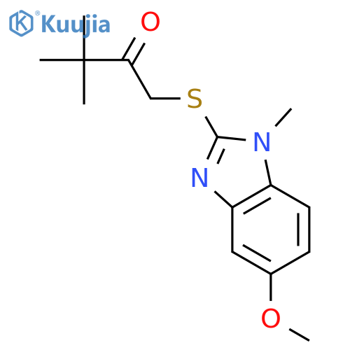 1-(5-Methoxy-1-methyl-1H-benzimidazol-2-yl)thio-3,3-dimethylbutan-2-one structure
