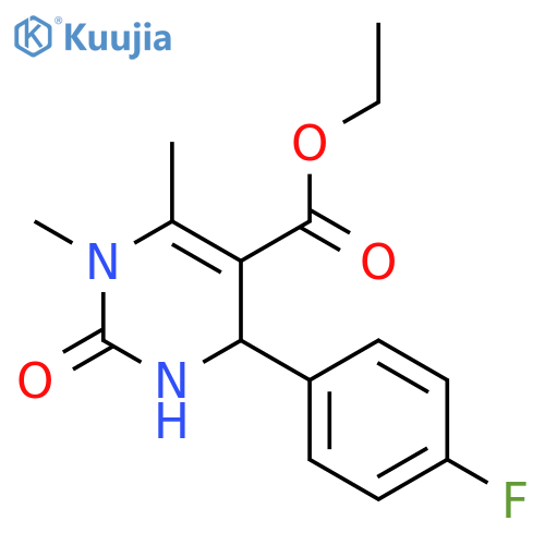 <br>4-(4-Fluoro-phenyl)-1,6-dimethyl-2-oxo-1,2,3,4-tetrahydro-pyrimidine-5-carb oxylic acid ethyl ester structure