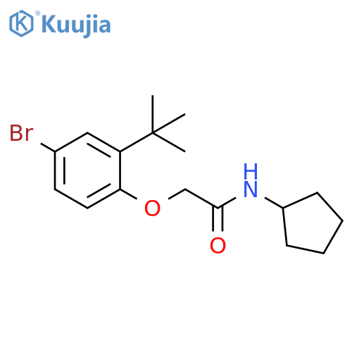 2-(4-bromo-2-tert-butylphenoxy)-N-cyclopentylacetamide structure