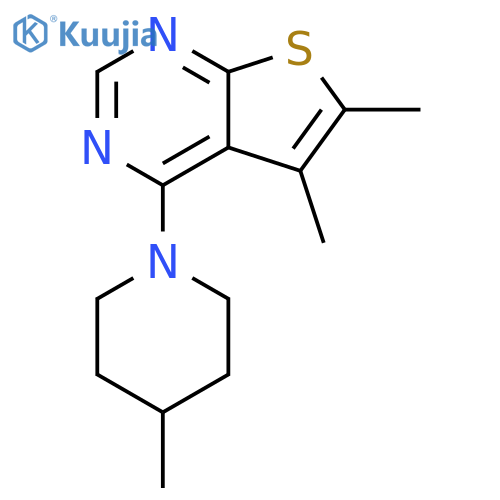1-{5,6-dimethylthieno2,3-dpyrimidin-4-yl}-4-methylpiperidine structure