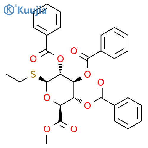 Ethyl 2,3,4-Tri-O-benzoyl-β-D-thioglucopyranosiduronic Acid Methyl Ester structure