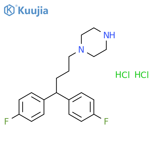 Piperazine,1-[4,4-bis(4-fluorophenyl)butyl]-, hydrochloride (1:2) structure