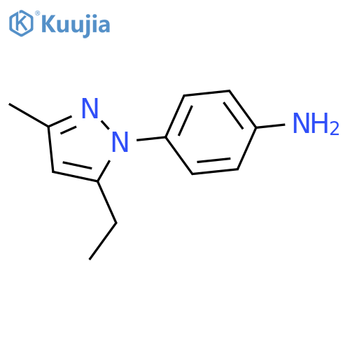 Benzenamine,4-(5-ethyl-3-methyl-1H-pyrazol-1-yl)- structure