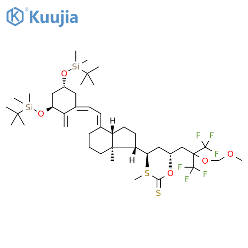 (1α,3β,5Z,7E,23R)-1,3-bis[[(1,1-dimethylethyl)dimethylsilyl]oxy]-26,26,26,27,27,27-hexafluoro-25-(methoxymethoxy)-9,10-Secocholesta-5,7,10(19)-trien-23-ol-S-methyl carbonodithioate structure