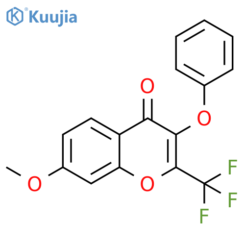 7-methoxy-3-phenoxy-2-(trifluoromethyl)-4H-chromen-4-one structure