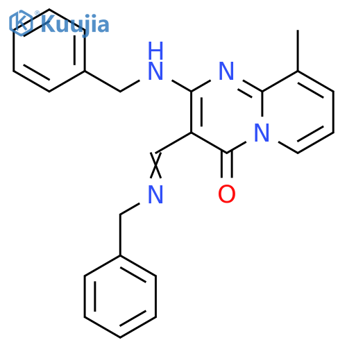 2-(benzylamino)-3-(1E)-(benzylimino)methyl-9-methyl-4H-pyrido1,2-apyrimidin-4-one structure