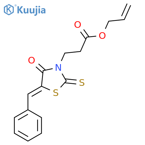 prop-2-en-1-yl 3-(5Z)-4-oxo-5-(phenylmethylidene)-2-sulfanylidene-1,3-thiazolidin-3-ylpropanoate structure