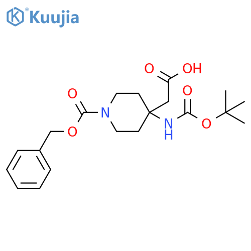 2-{1-[(benzyloxy)carbonyl]-4-{[(tert-butoxy)carbonyl]amino}piperidin-4-yl}acetic acid structure