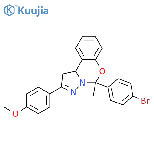 <br>5-(4-Bromophenyl)-2-(4-methoxyphenyl)-5-methyl-5,10b-dihydro-1H-benzo[e]pyr azolo[1,5-c][1,3]oxazine structure