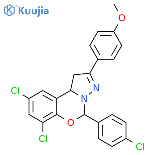 <br>7,9-dichloro-5-(4-chlorophenyl)-2-(4-methoxyphenyl)-1,10b-dihydropyrazolo[1 ,5-c][1,3]benzoxazine structure