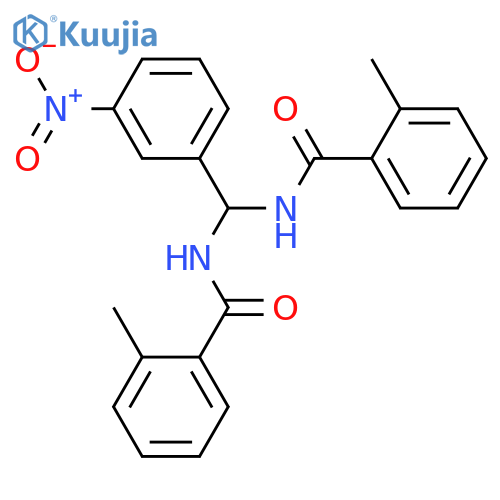 N,N'-((3-Nitrophenyl)methylene)bis(2-methylbenzamide) structure