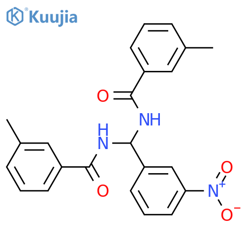 N,N'-((3-Nitrophenyl)methylene)bis(3-methylbenzamide) structure