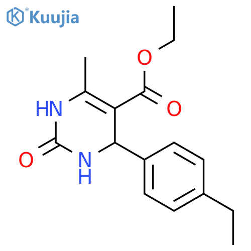 <br>ethyl 4-(4-ethylphenyl)-6-methyl-2-oxo-1,2,3,4-tetrahydro-5-pyrimidinecarbo xylate structure