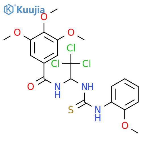 <br>3,4,5-Trimethoxy-N-(2,2,2-trichloro-1-(3-(2-methoxyphenyl)thioureido)ethyl) benzamide structure