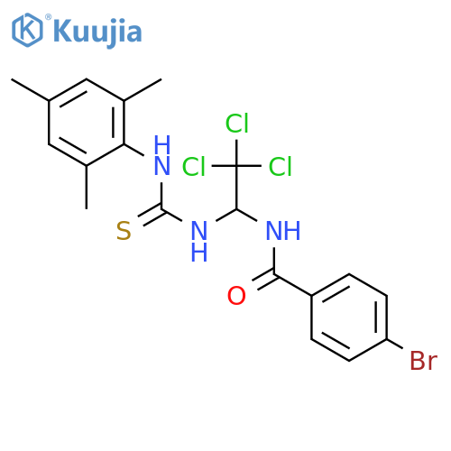 4-Bromo-N-(2,2,2-trichloro-1-(3-mesitylthioureido)ethyl)benzamide structure