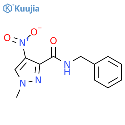 1-Methyl-4-nitro-1H-pyrazole-3-carboxylic acid benzylamide structure
