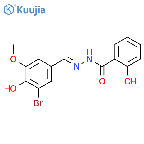 N'-(1E)-(3-bromo-4-hydroxy-5-methoxyphenyl)methylidene-2-hydroxybenzohydrazide structure