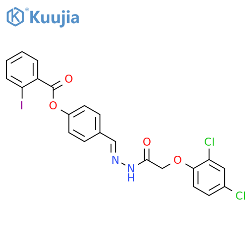 4-((2-(2-(2,4-Dichlorophenoxy)acetyl)hydrazono)methyl)phenyl 2-iodobenzoate structure