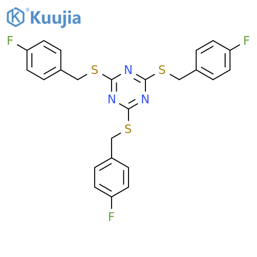 2,4,6-Tris((4-fluorobenzyl)thio)-1,3,5-triazine structure