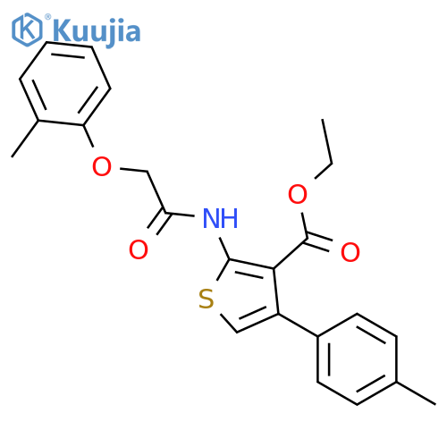 Ethyl 4-(p-tolyl)-2-(2-(o-tolyloxy)acetamido)thiophene-3-carboxylate structure