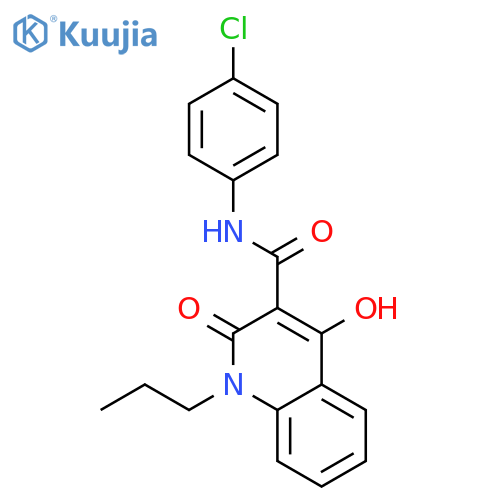 <br>N-(4-Chlorophenyl)-4-hydroxy-2-oxo-1-propyl-1,2-dihydroquinoline-3-carboxam ide structure