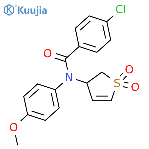 <br>4-Chloro-N-(1,1-dioxido-2,3-dihydrothiophen-3-yl)-N-(4-methoxyphenyl)benzam ide structure