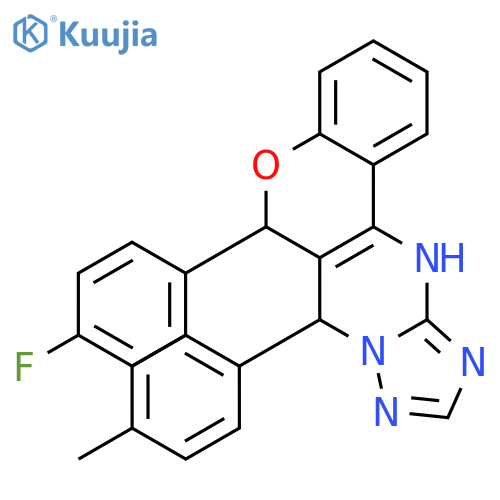 <br>6-(4-Fluorophenyl)-7-(p-tolyl)-7,12-dihydro-6H-chromeno[4,3-d][1,2,4]triazo lo[1,5-a]pyrimidine structure