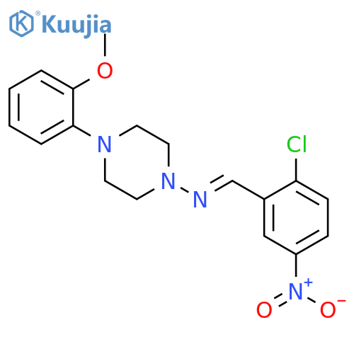 (E)-N-(2-chloro-5-nitrobenzylidene)-4-(2-methoxyphenyl)piperazin-1-amine structure
