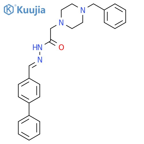 <br>(E)-N'-([1,1'-biphenyl]-4-ylmethylene)-2-(4-benzylpiperazin-1-yl)acetohydra zide structure