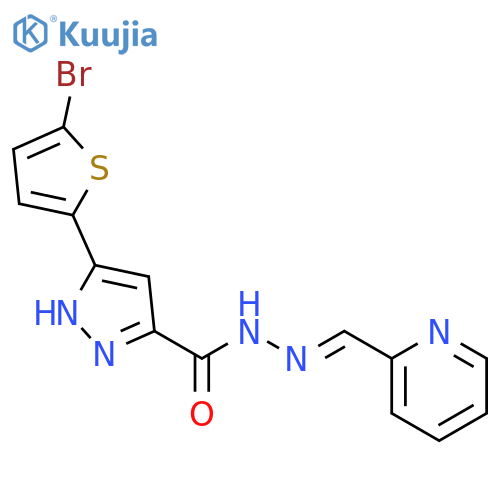 <br>(E)-3-(5-bromothiophen-2-yl)-N'-(pyridin-2-ylmethylene)-1H-pyrazole-5-carbo hydrazide structure