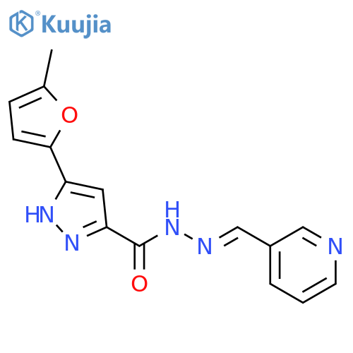 <br>3-(5-Methylfuran-2-yl)-N'-(pyridin-3-ylmethylene)-1H-pyrazole-5-carbohydraz ide structure