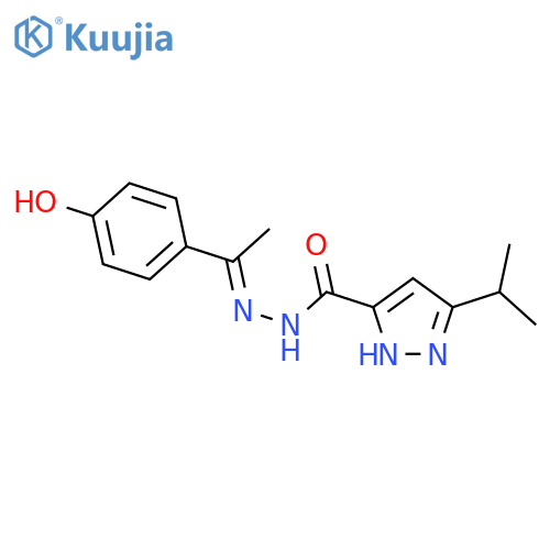 N'-(1-(4-Hydroxyphenyl)ethylidene)-3-isopropyl-1H-pyrazole-5-carbohydrazide structure