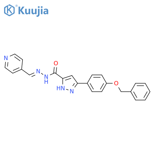 <br>(E)-3-(4-(benzyloxy)phenyl)-N'-(pyridin-4-ylmethylene)-1H-pyrazole-5-carboh ydrazide structure