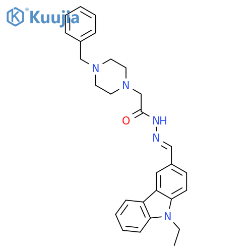 <br>(E)-2-(4-benzylpiperazin-1-yl)-N'-((9-ethyl-9H-carbazol-3-yl)methylene)acet ohydrazide structure