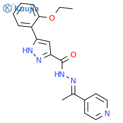 <br>3-(2-Ethoxyphenyl)-N'-(1-(pyridin-4-yl)ethylidene)-1H-pyrazole-5-carbohydra zide structure