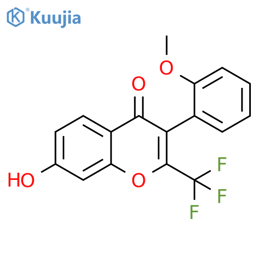 7-hydroxy-3-(2-methoxyphenyl)-2-(trifluoromethyl)-4H-chromen-4-one structure