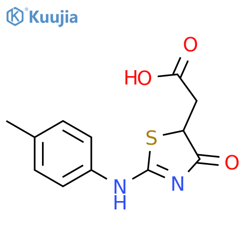 {2-(4-Methylphenyl)amino-4-oxo-4,5-dihydro-1,3-thiazol-5-yl}acetic Acid structure