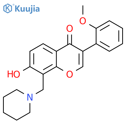7-hydroxy-3-(2-methoxyphenyl)-8-(piperidin-1-yl)methyl-4H-chromen-4-one structure