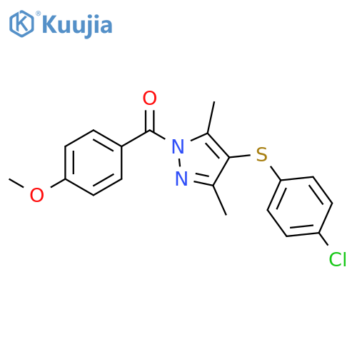 4-(4-chlorophenyl)sulfanyl-1-(4-methoxybenzoyl)-3,5-dimethyl-1H-pyrazole structure
